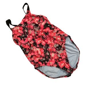 Champion one piece swimsuit size XL red black & pink